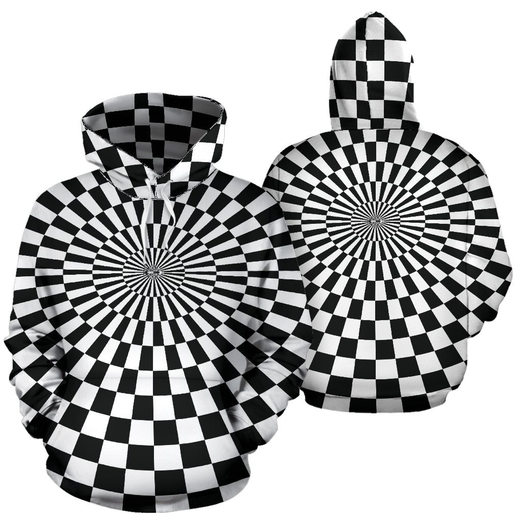 Checkered Flag Optical illusion Pullover Hoodie