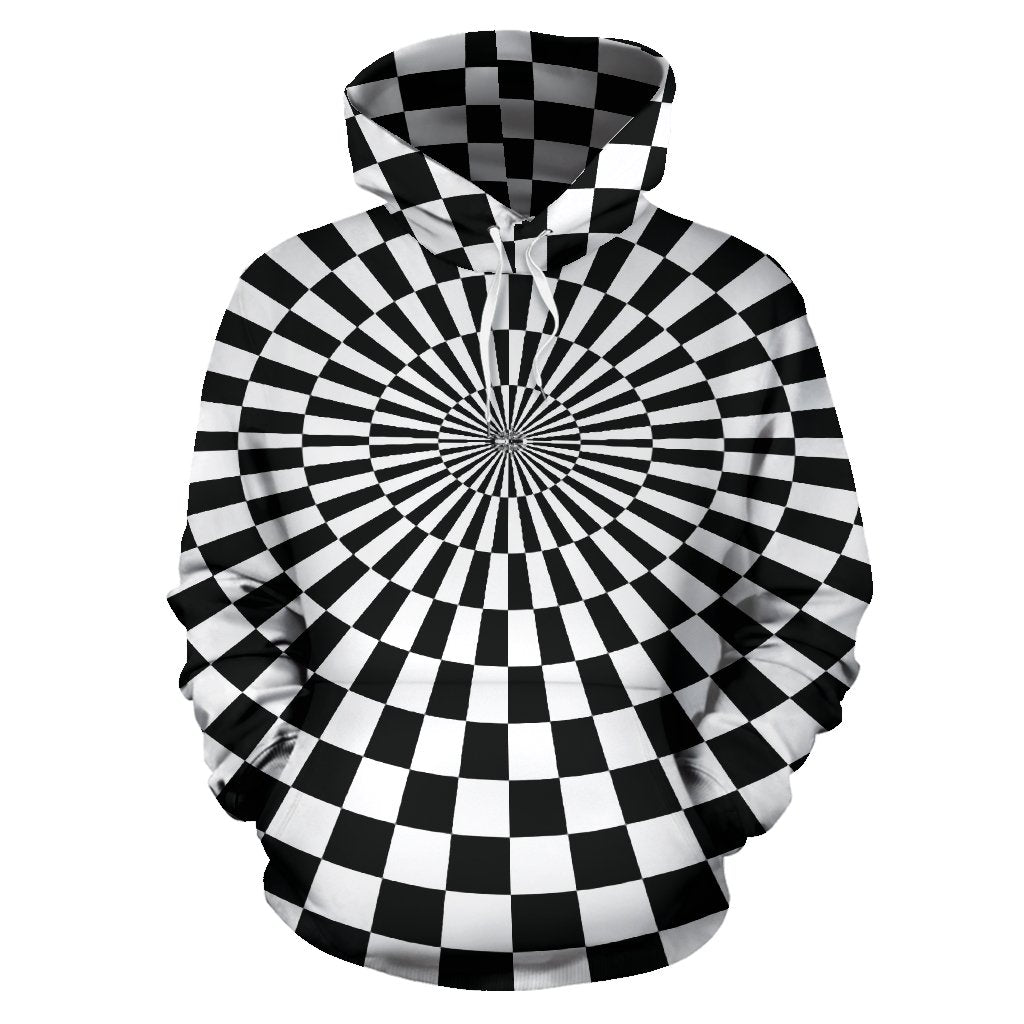 Checkered Flag Optical illusion Pullover Hoodie