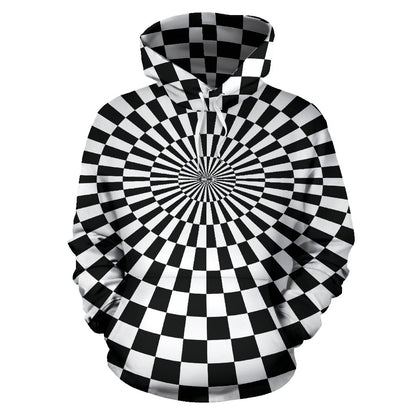 Checkered Flag Optical illusion Pullover Hoodie
