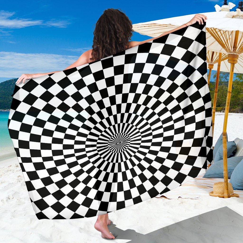 Checkered Flag Optical illusion Sarong Pareo Wrap