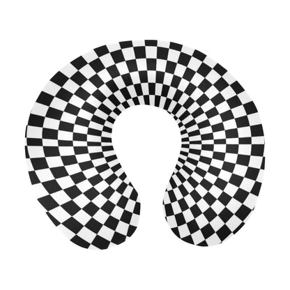 Checkered Flag Optical illusion U-Shaped Travel Neck Pillow-JTAMIGO.COM