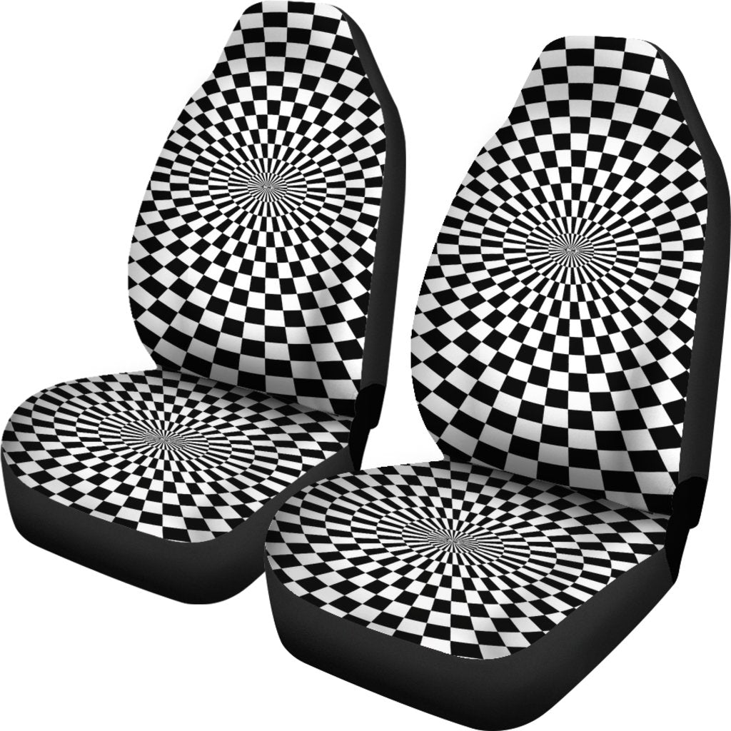 Checkered Flag Optical illusion Universal Fit Car Seat Covers