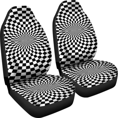 Checkered Flag Optical illusion Universal Fit Car Seat Covers