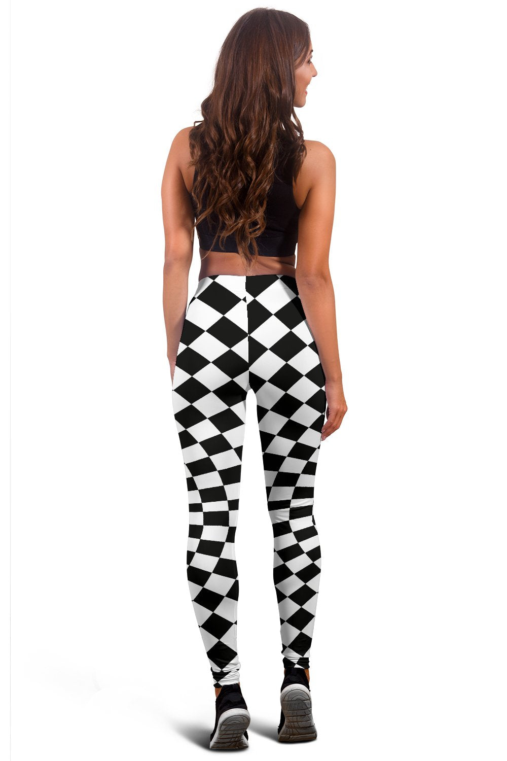 Checkered Flag Optical illusion Women Leggings