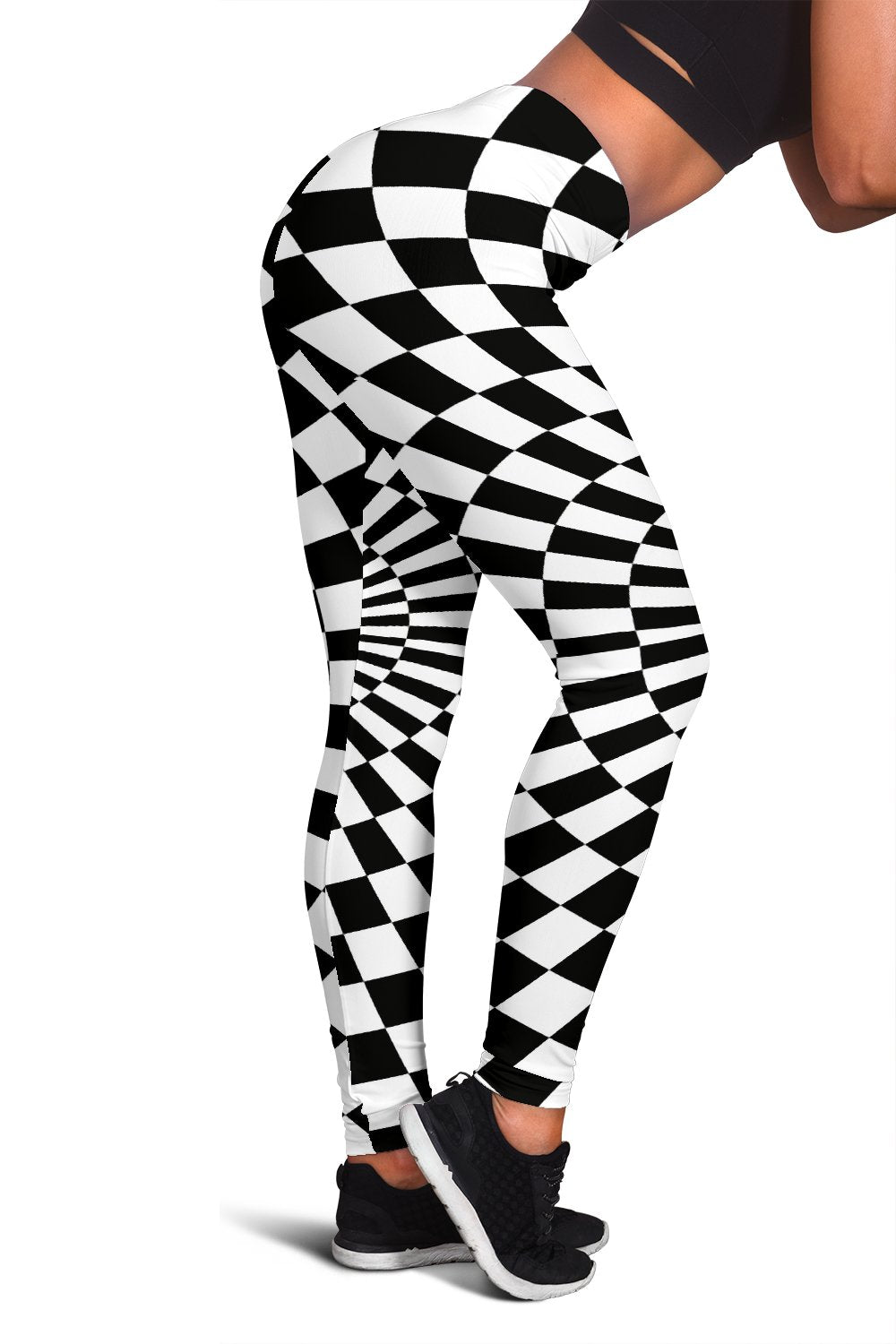 Checkered Flag Optical illusion Women Leggings