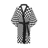 Checkered Flag Optical illusion Women Short Kimono Robe