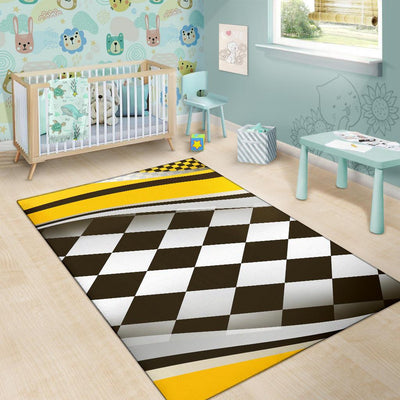 Checkered Flag Racing Style Area Rugs-JTAMIGO.COM