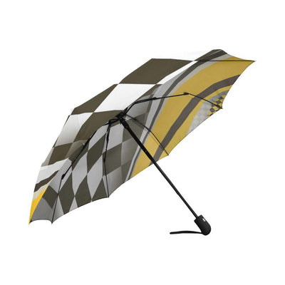 Checkered Flag Racing Style Automatic Foldable Umbrella