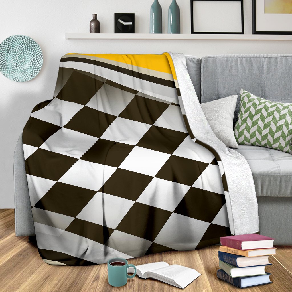 Checkered Flag Racing Style Fleece Blanket