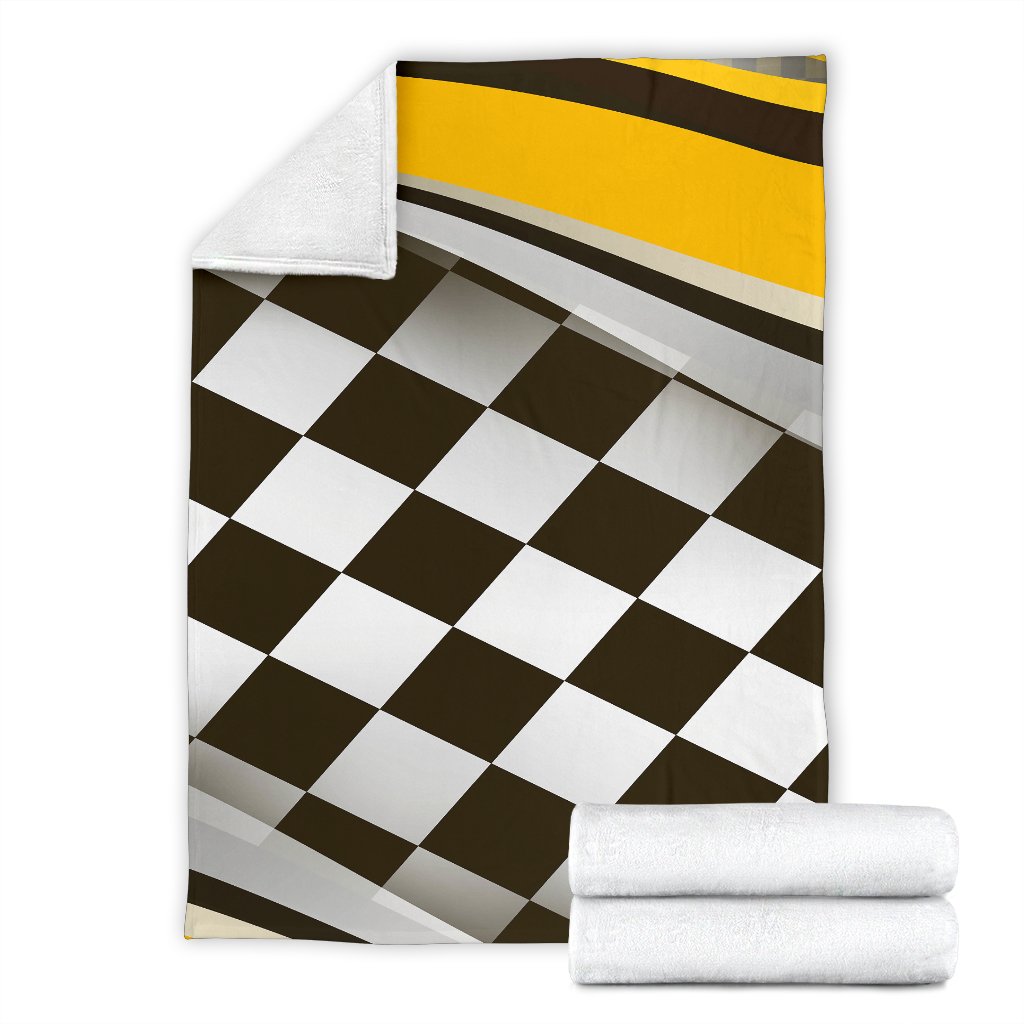 Checkered Flag Racing Style Fleece Blanket