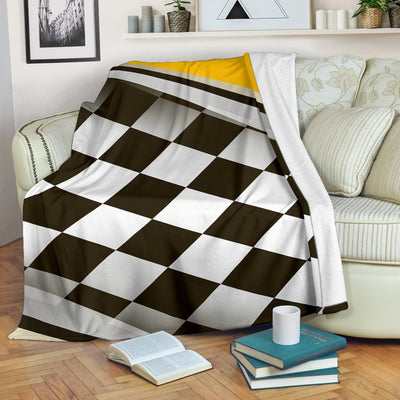 Checkered Flag Racing Style Fleece Blanket