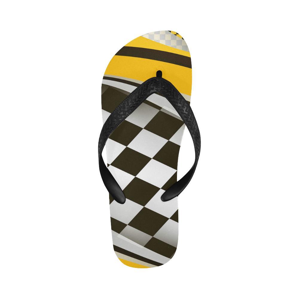 Checkered Flag Racing Style Flip Flops-JTAMIGO.COM