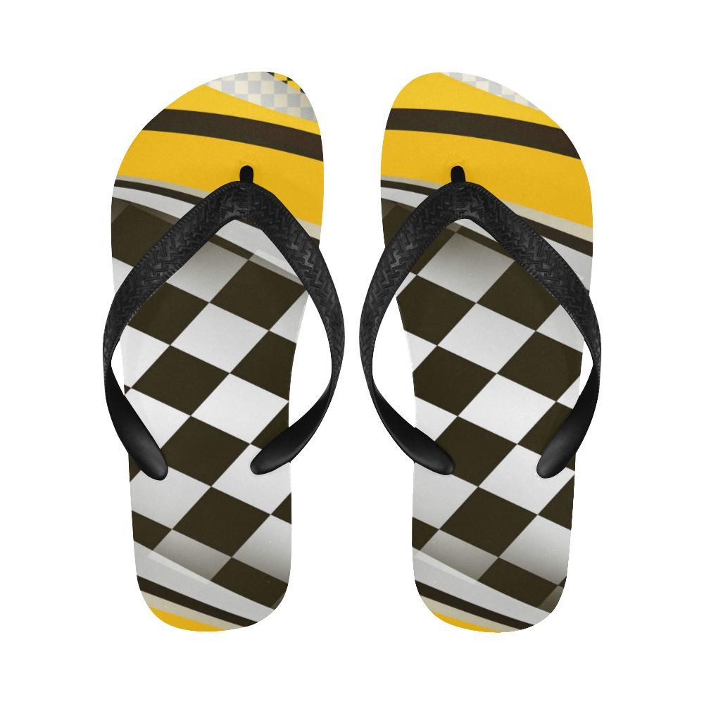 Checkered Flag Racing Style Flip Flops-JTAMIGO.COM
