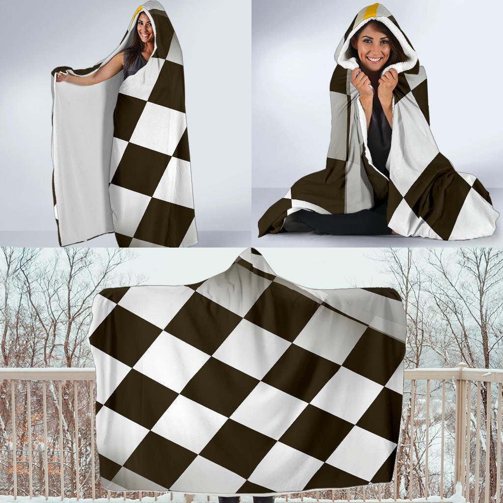 Checkered Flag Racing Style Hooded Blanket-JTAMIGO.COM