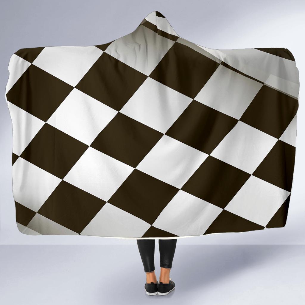 Checkered Flag Racing Style Hooded Blanket-JTAMIGO.COM