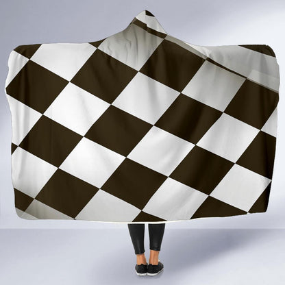 Checkered Flag Racing Style Hooded Blanket-JTAMIGO.COM