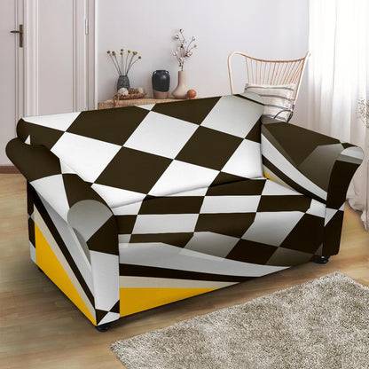 Checkered Flag Racing Style Loveseat Slipcover-JTAMIGO.COM