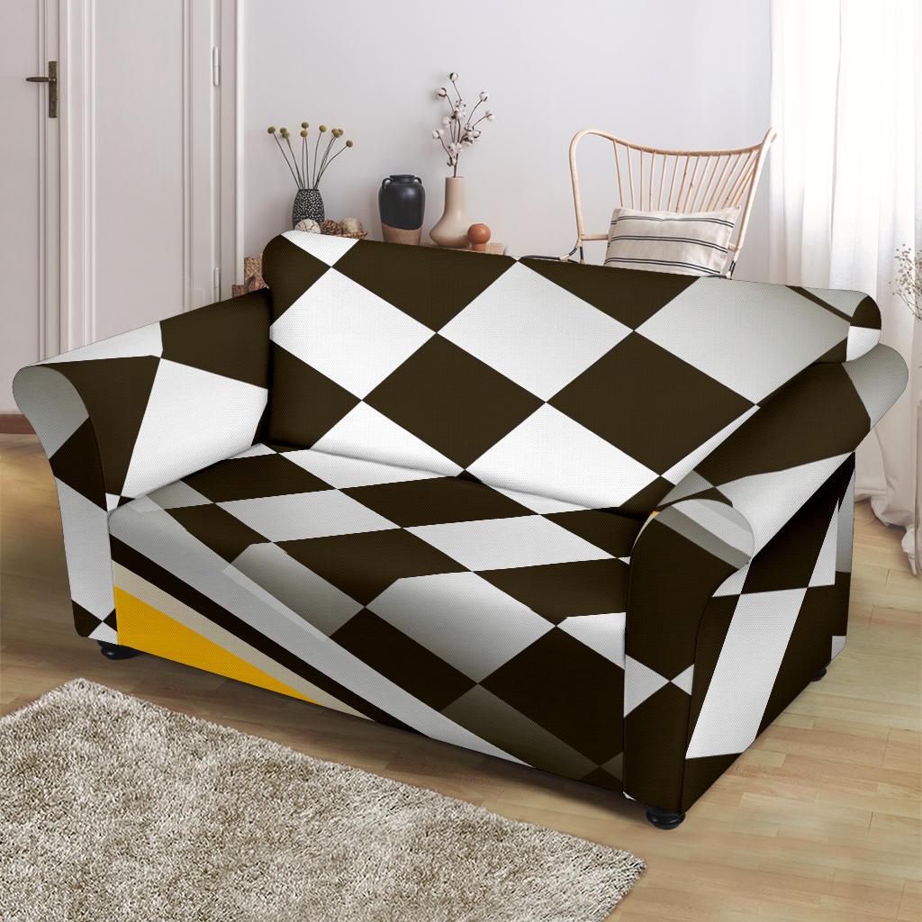 Checkered Flag Racing Style Loveseat Slipcover-JTAMIGO.COM