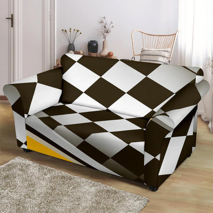 Checkered Flag Racing Style Loveseat Slipcover-JTAMIGO.COM