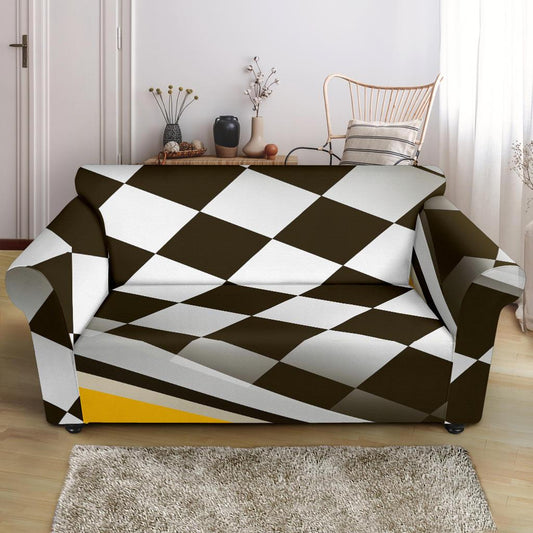 Checkered Flag Racing Style Loveseat Slipcover-JTAMIGO.COM