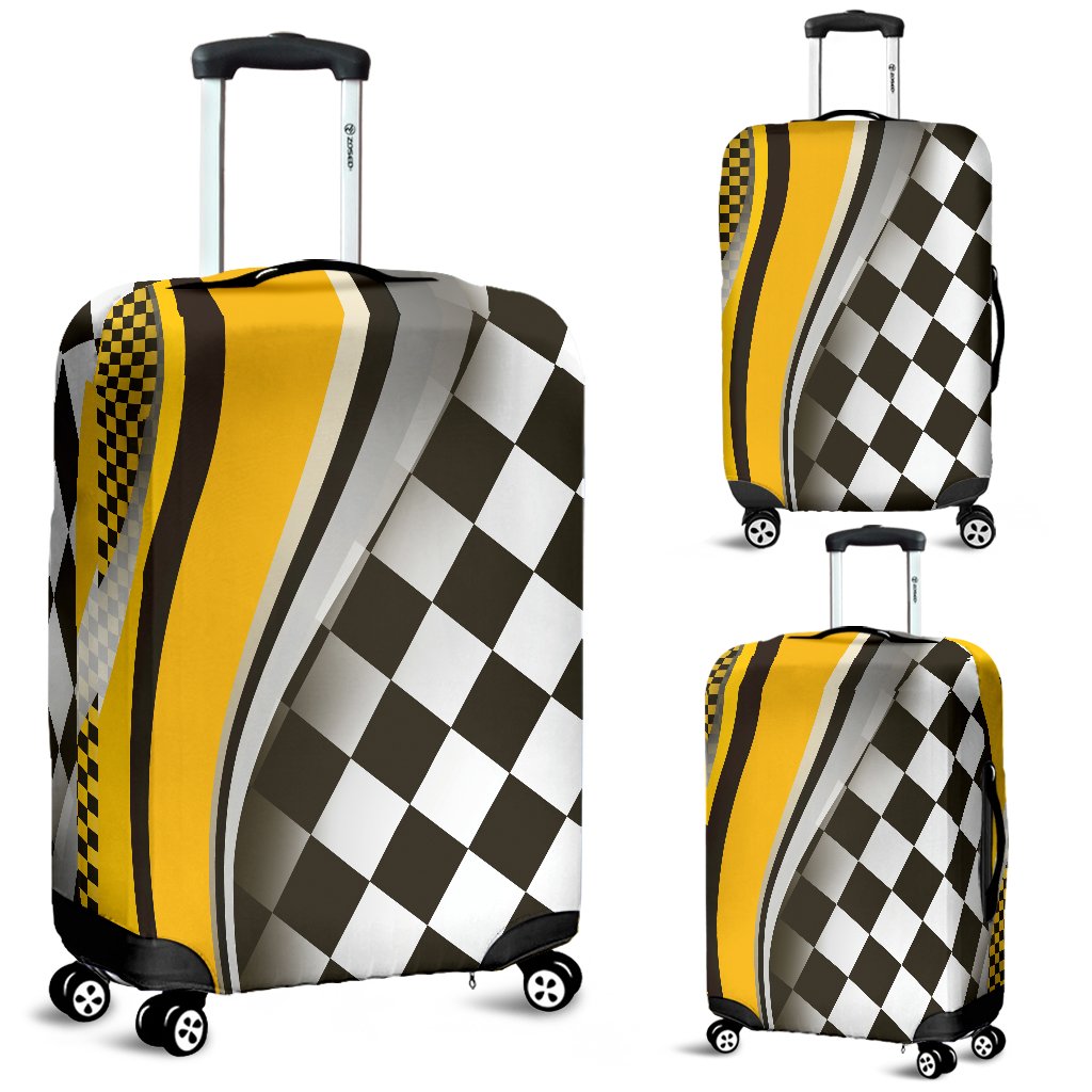 Checkered Flag Racing Style Luggage Cover Protector