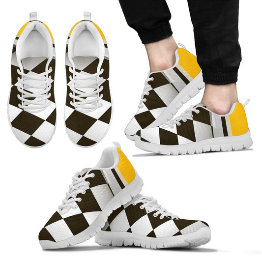 Checkered Flag Racing Style Men Sneakers Shoes