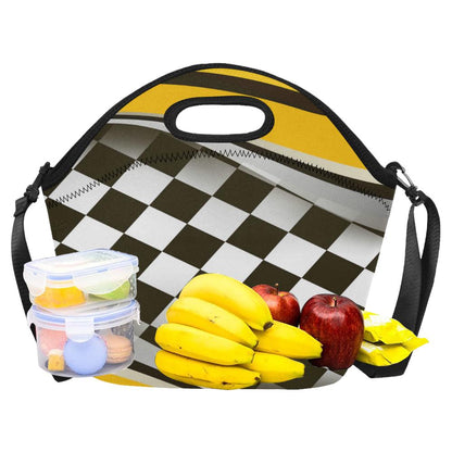 Checkered Flag Racing Style Neoprene Lunch Bag (Model 1669)(Large)-JTAMIGO.COM