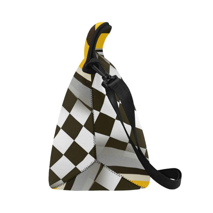Checkered Flag Racing Style Neoprene Lunch Bag (Model 1669)(Large)-JTAMIGO.COM