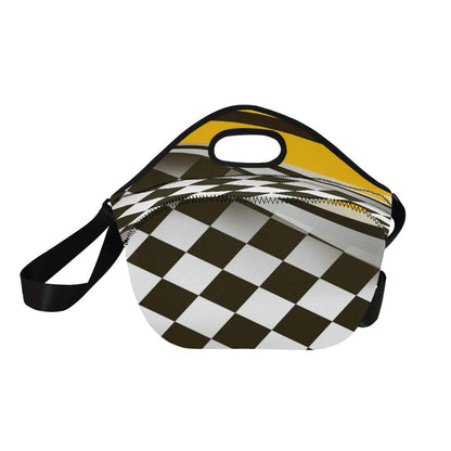 Checkered Flag Racing Style Neoprene Lunch Bag (Model 1669)(Large)-JTAMIGO.COM