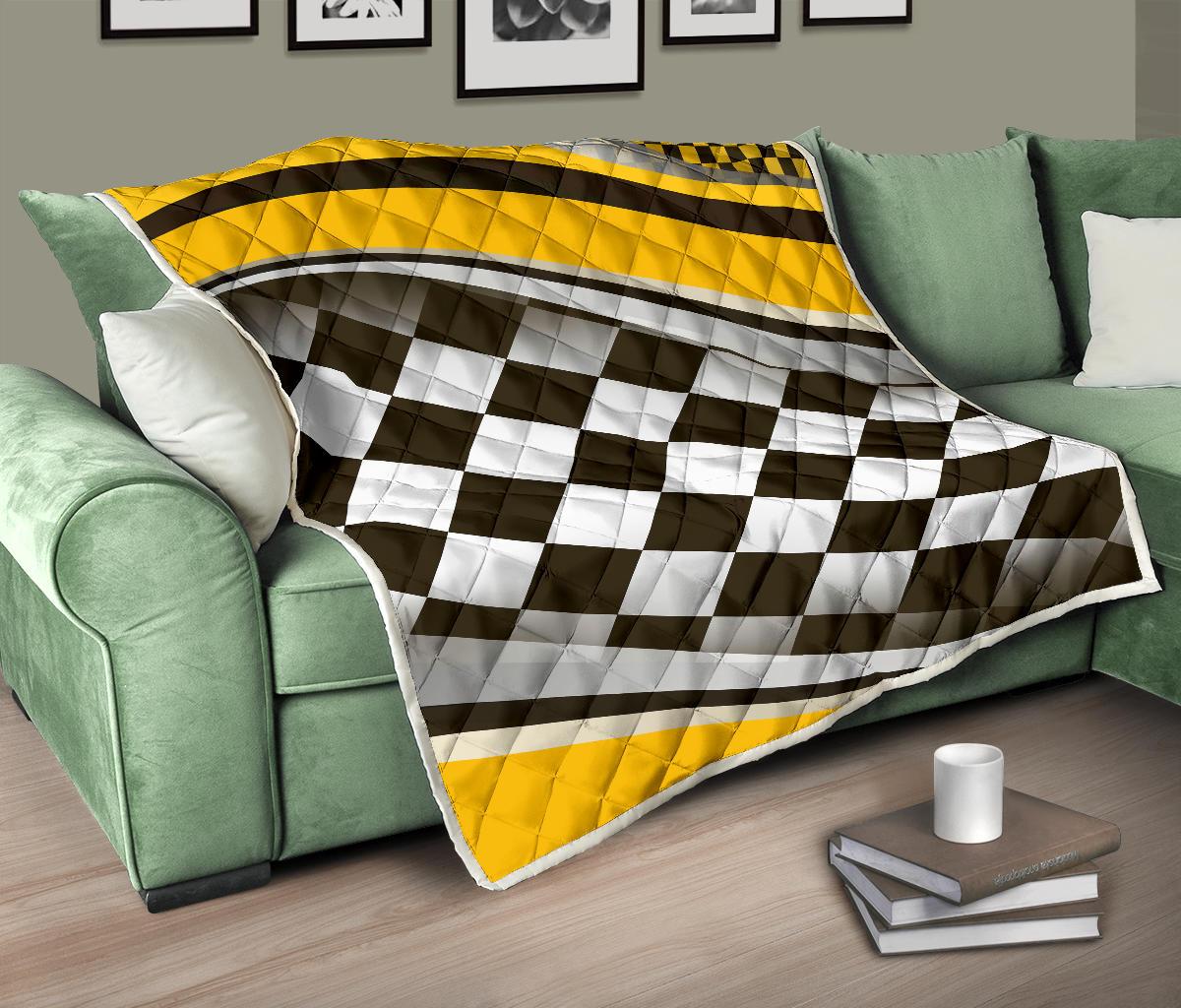 Checkered Flag Racing Style Premium Quilt-JTAMIGO.COM