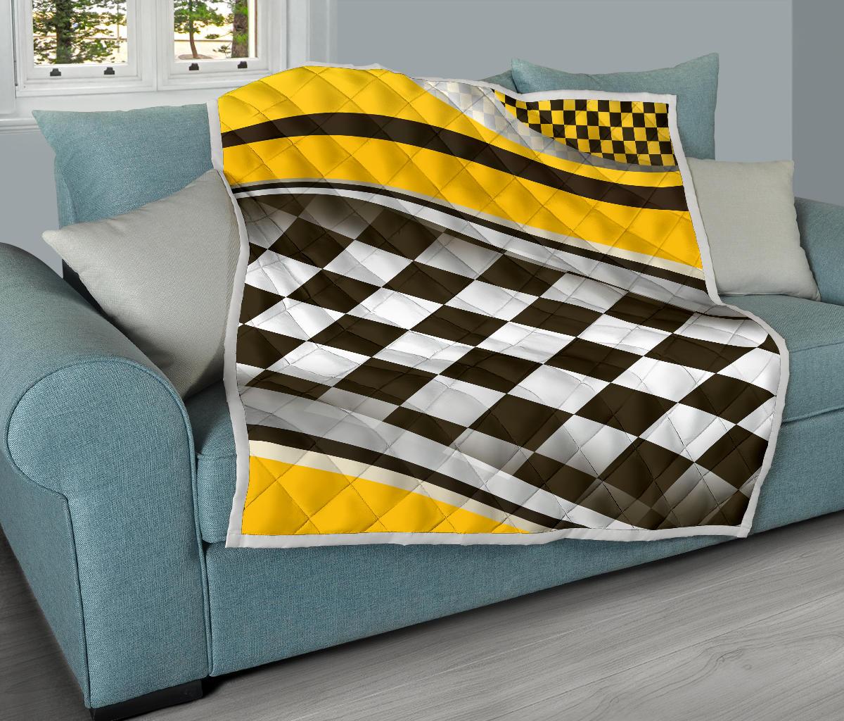Checkered Flag Racing Style Premium Quilt-JTAMIGO.COM
