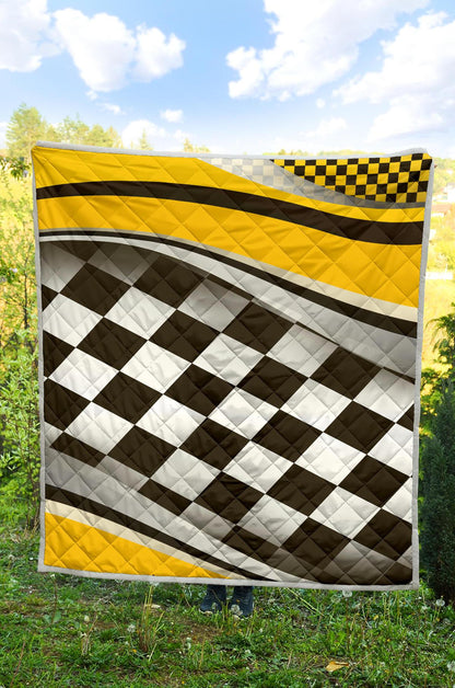 Checkered Flag Racing Style Premium Quilt-JTAMIGO.COM