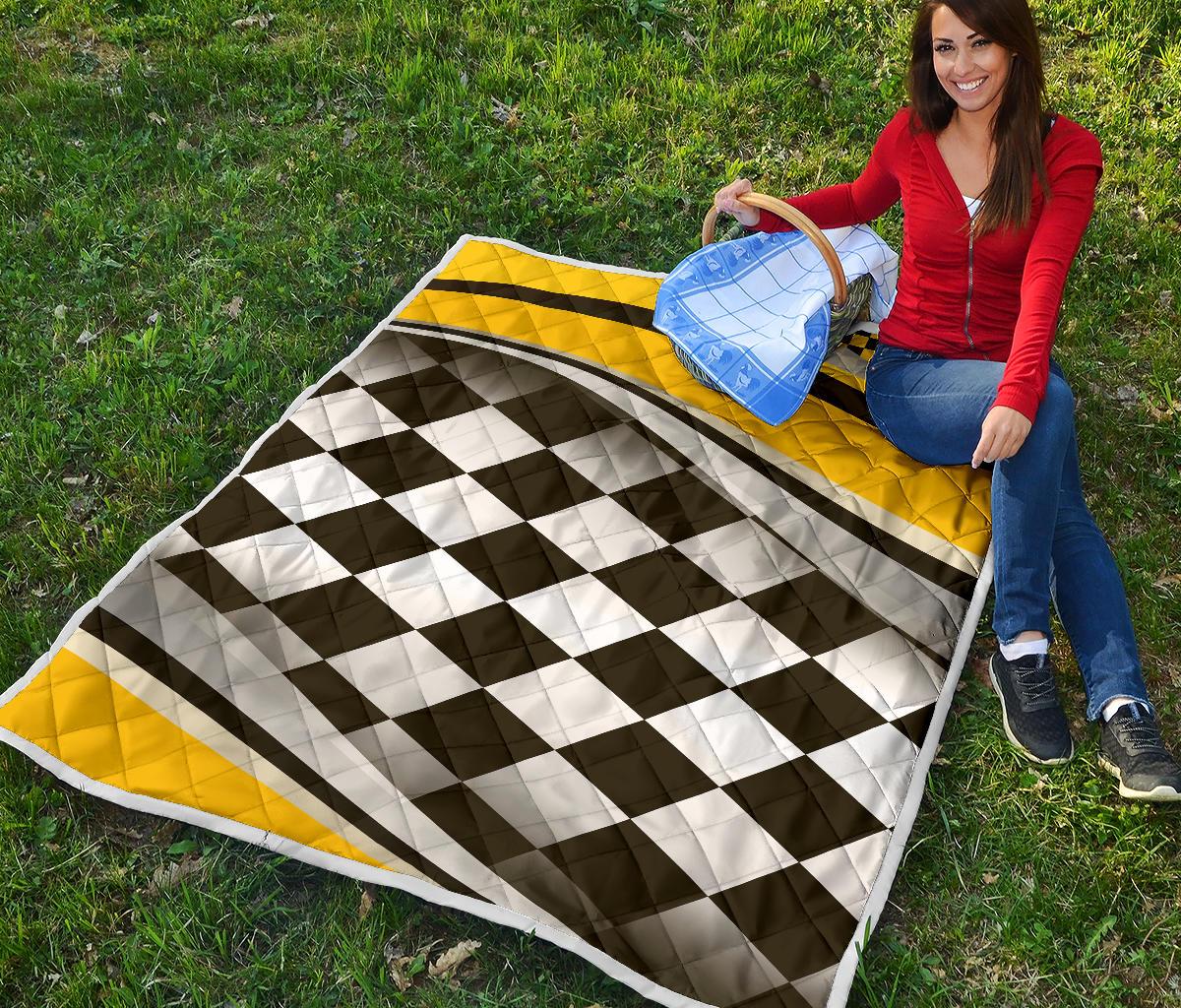 Checkered Flag Racing Style Premium Quilt-JTAMIGO.COM