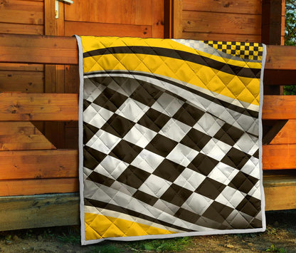 Checkered Flag Racing Style Premium Quilt-JTAMIGO.COM
