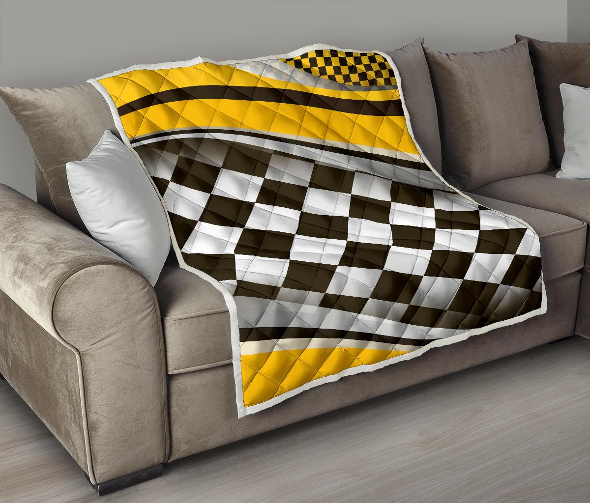 Checkered Flag Racing Style Premium Quilt-JTAMIGO.COM