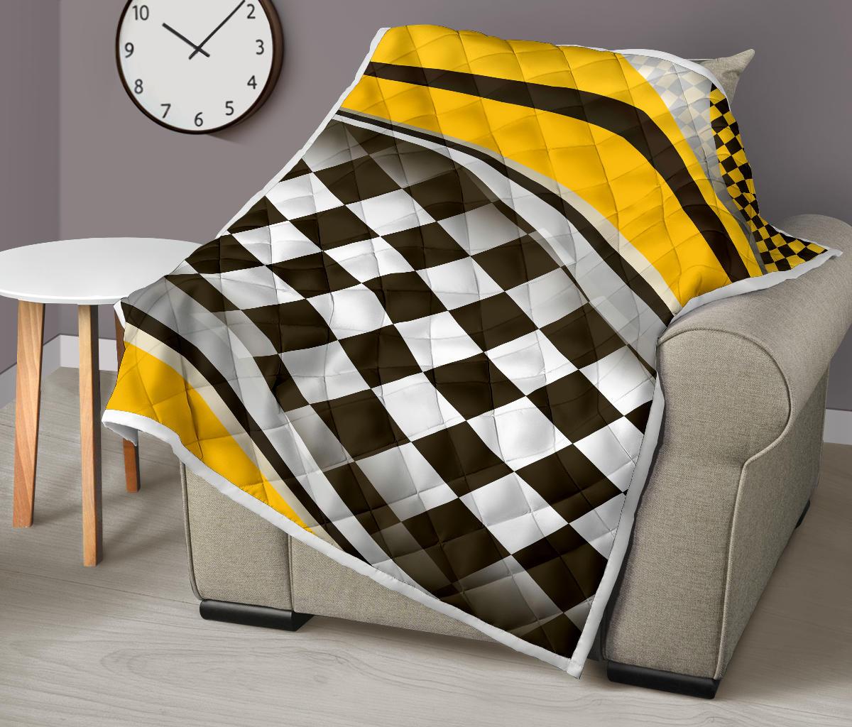 Checkered Flag Racing Style Premium Quilt-JTAMIGO.COM