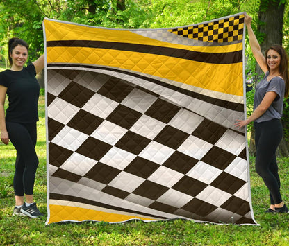 Checkered Flag Racing Style Premium Quilt-JTAMIGO.COM