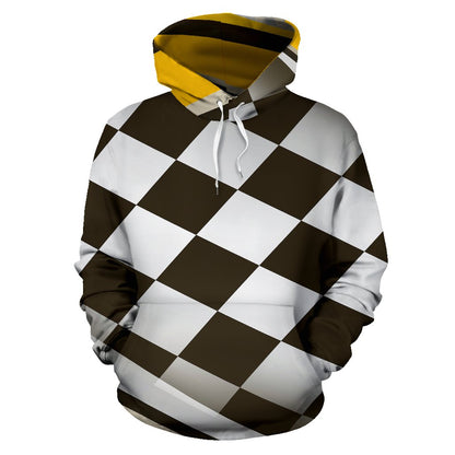 Checkered Flag Racing Style Pullover Hoodie