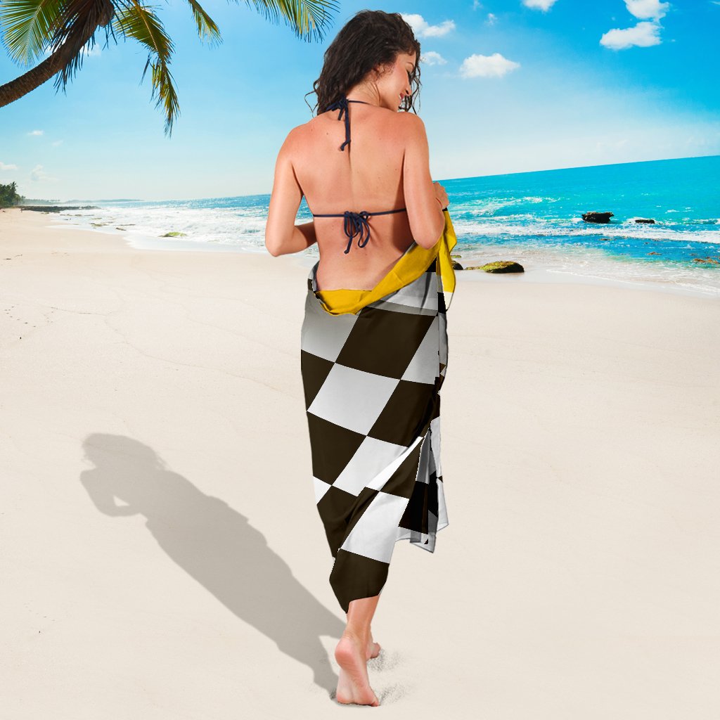 Checkered Flag Racing Style Sarong Pareo Wrap
