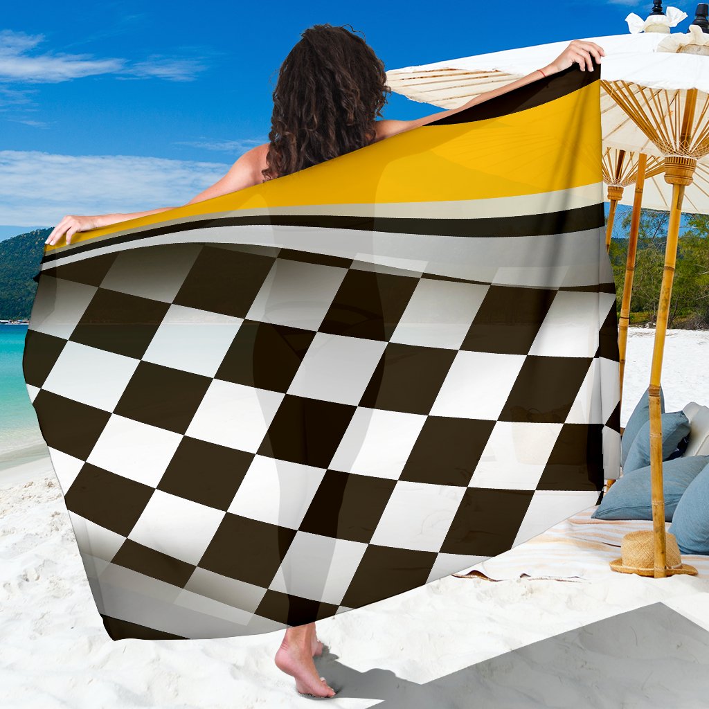 Checkered Flag Racing Style Sarong Pareo Wrap