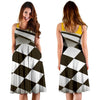 Checkered Flag Racing Style Sleeveless Dress