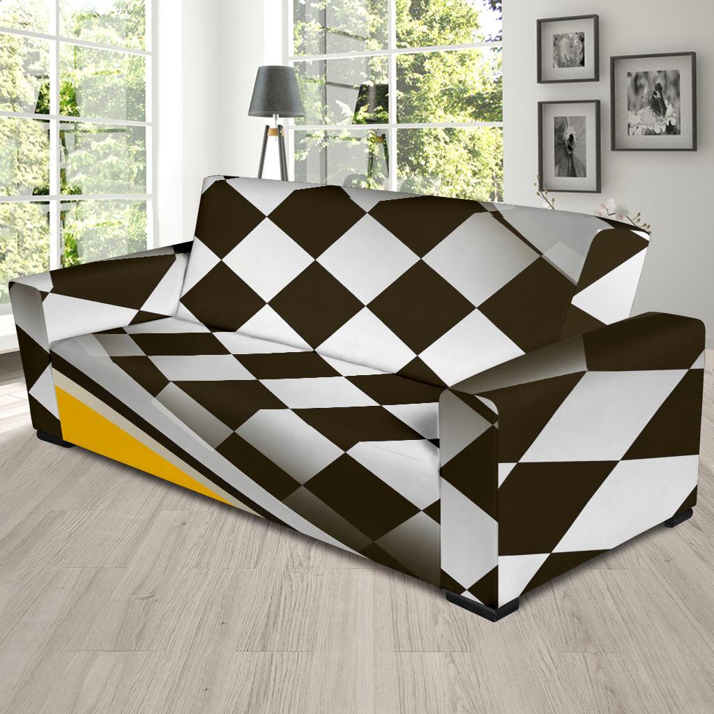 Checkered Flag Racing Style Sofa Slipcover-JTAMIGO.COM