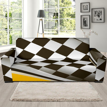 Checkered Flag Racing Style Sofa Slipcover-JTAMIGO.COM