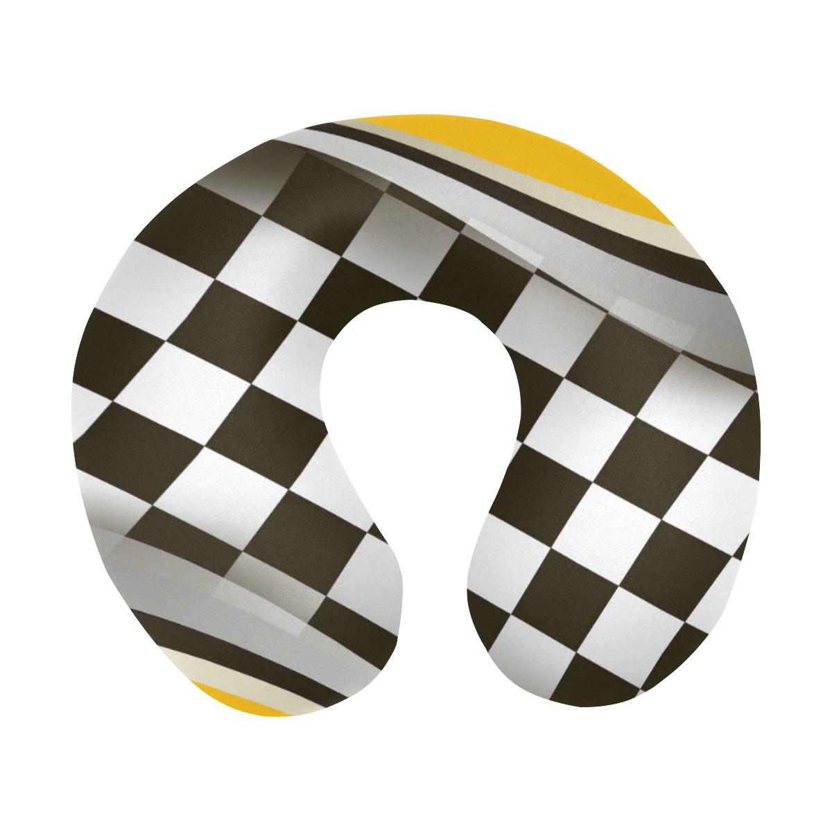 Checkered Flag Racing Style U-Shaped Travel Neck Pillow-JTAMIGO.COM