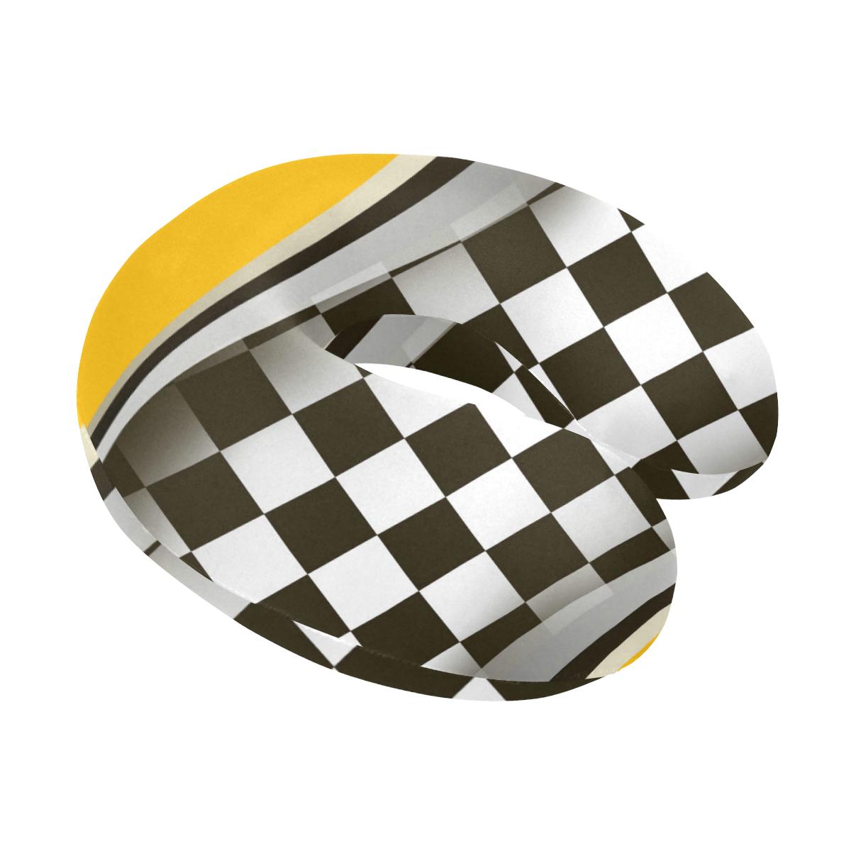 Checkered Flag Racing Style U-Shaped Travel Neck Pillow-JTAMIGO.COM