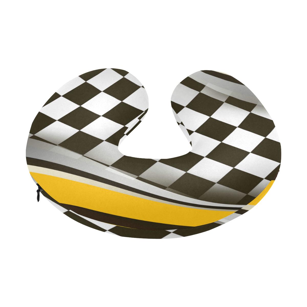 Checkered Flag Racing Style U-Shaped Travel Neck Pillow-JTAMIGO.COM