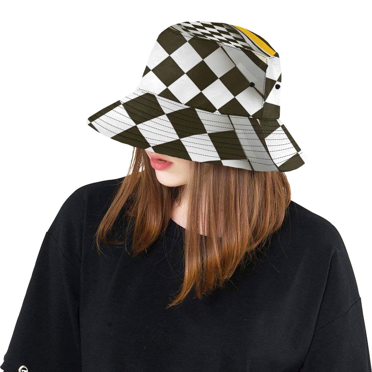 Checkered Flag Racing Style Unisex Bucket Hat
