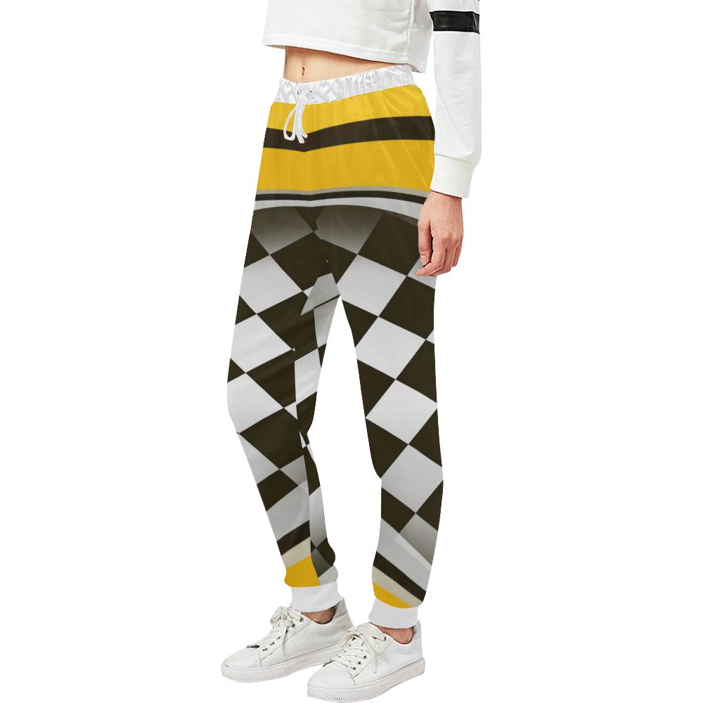 Checkered Flag Racing Style Unisex Casual Sweatpants (Model L11)-JTAMIGO.COM