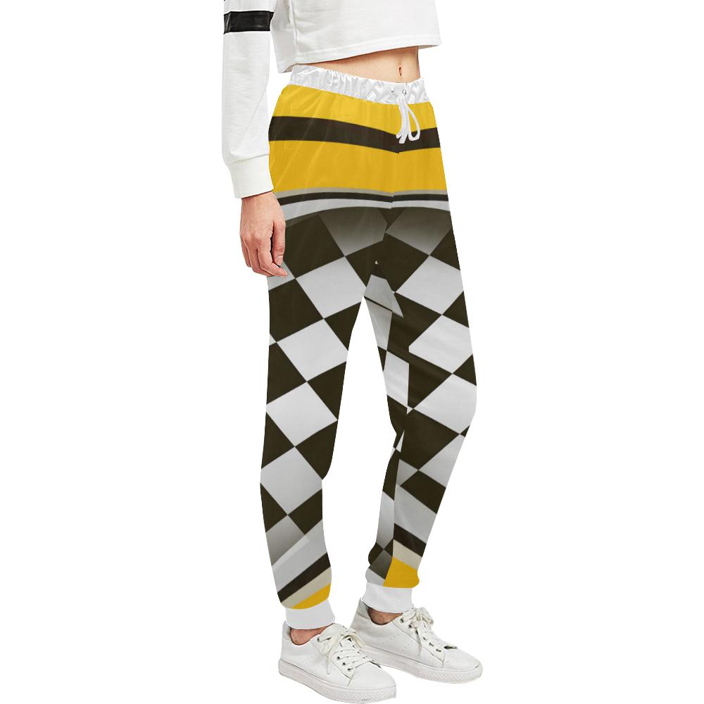 Checkered Flag Racing Style Unisex Casual Sweatpants (Model L11)-JTAMIGO.COM
