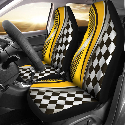Checkered Flag Racing Style Universal Fit Car Seat Covers